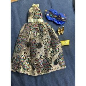 1990s Lucky Fashion Corner Gown Shoes/bag Fits Barbies & Clone